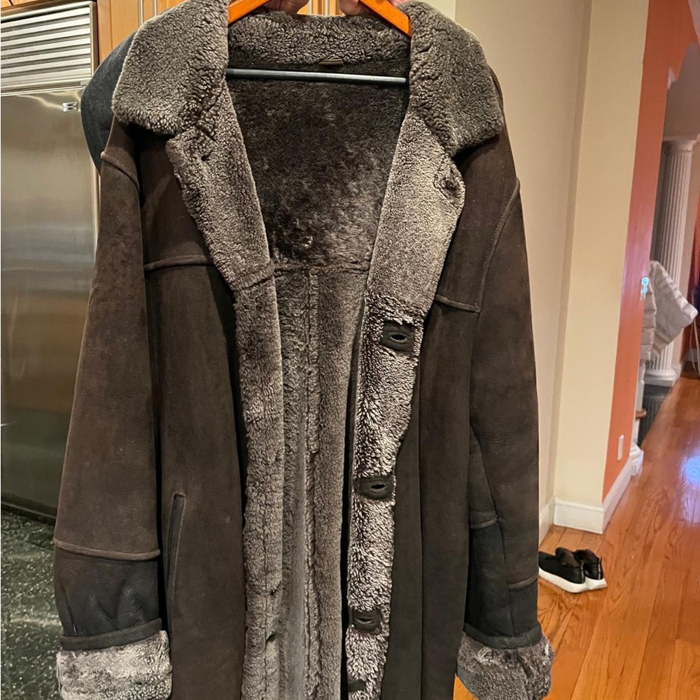 Nicole Miller Faux Fur Coat in Dark Gray